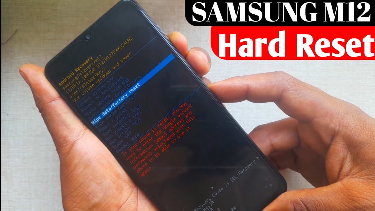 SAMSUNG M12 hard reset Samsung m12 (m127f) factory reset unlock pin,pattern #2024