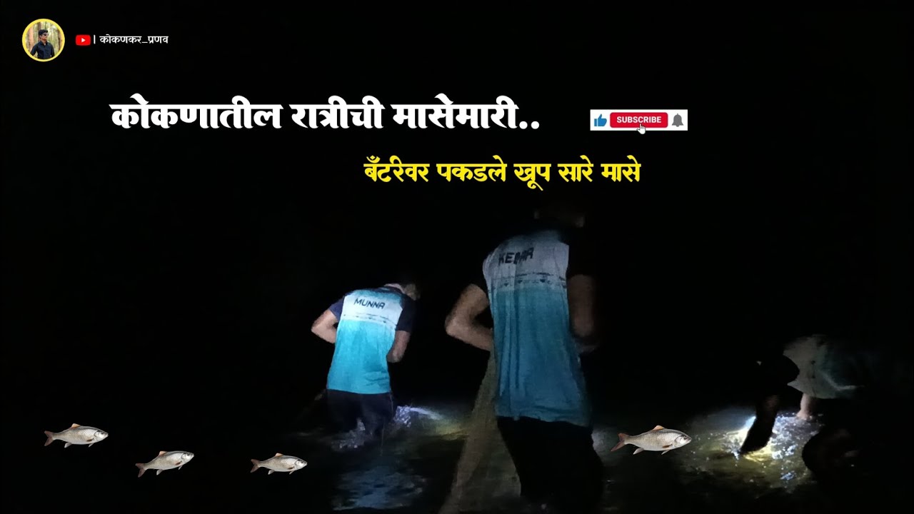 रात्रीचे बॅटरीवर पकडले भरपूर मासे |कोकणातील मासेमारी #कोकण #video #fishing #kokanfishing #kokan