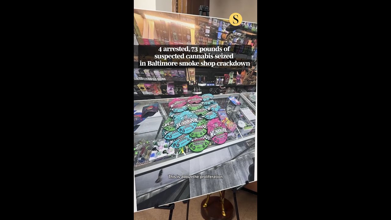 4 arrested, 73 pounds of suspected cannabis seized in Baltimore smoke shop crackdown