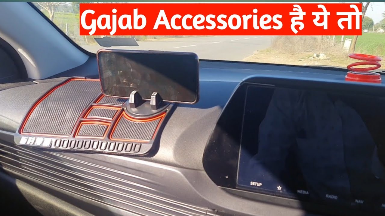 Multiple uses Dashboard non slippy Mat with Mobile Holder 😲 Accessories for i20 2022