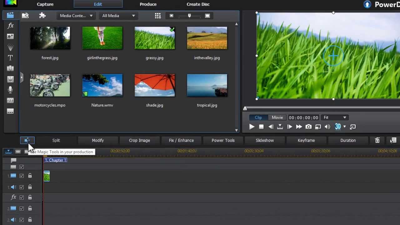 How To Add Motion to a Still Image in PowerDirector 12 (Magic Motion Tool)
