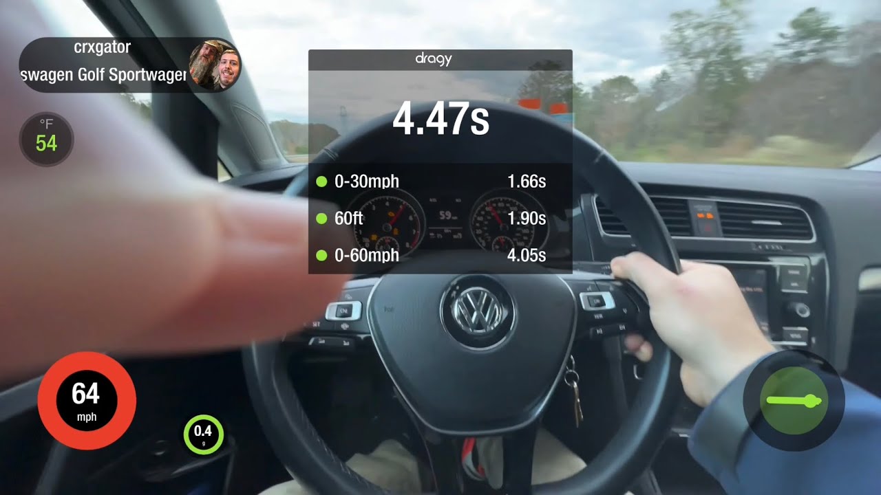 VW MK7 Golf Sportwagen Alltrack 11 sec 1/4 mile build with OEM downpipe? Golf R GTI dragy run