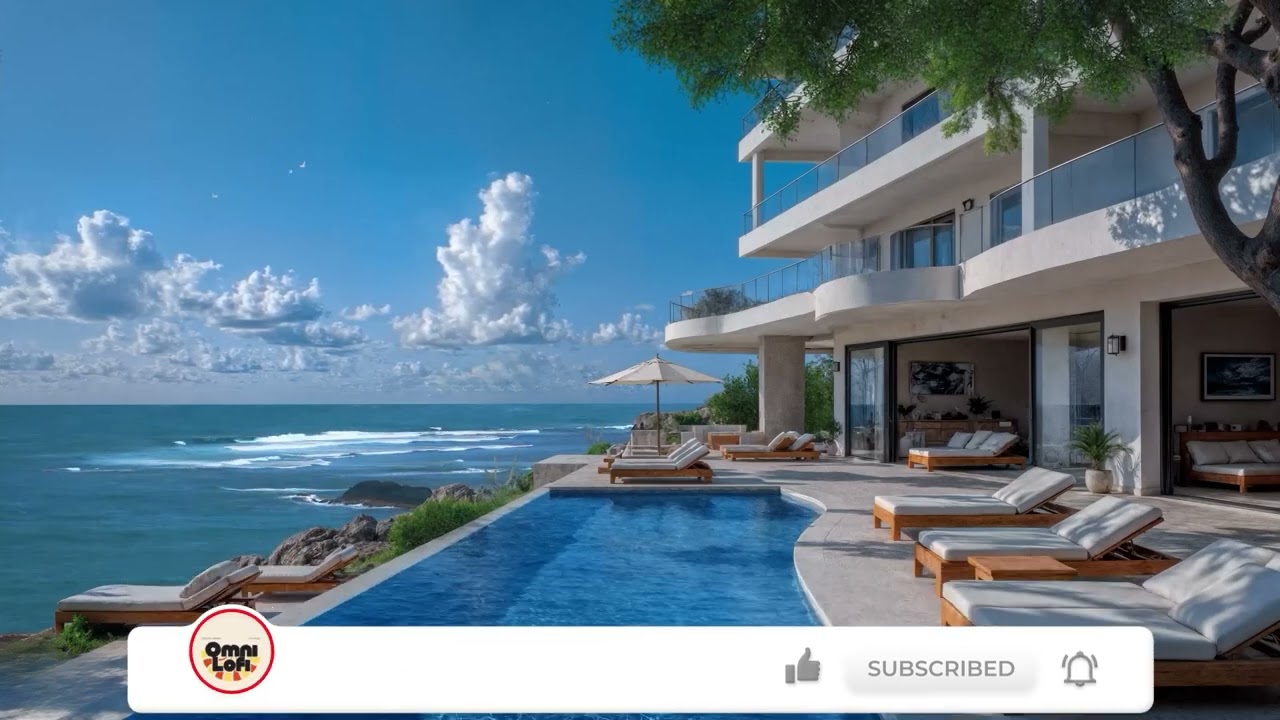 Cliffside Villa Lo-fi: Infinity Pool & Ocean Waves | #LoFi #CliffsideVilla #InfinityPool 🎧
