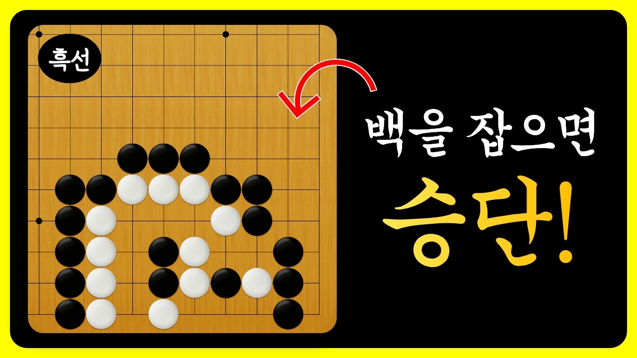 결과가 달라지는 묘수를 찾아보세요. (흑선백사)