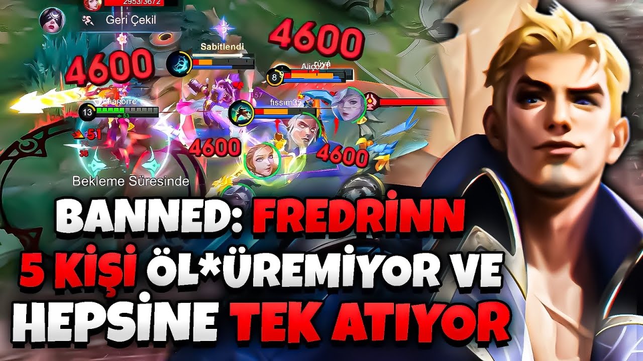 YENİ BAN FREDRİNN! - 1 vs 5 ATIYOR,ÖLM*YOR,TANKLIYOR YETMEZMİŞ GİBİ TEK ATIYOR - Mobile Legends