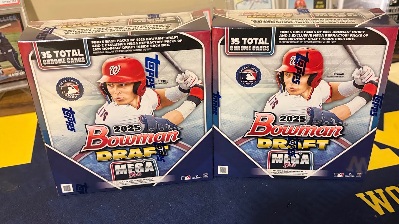 NEW RELEASE!!! NUMBERED AUTO + TOP PROSPECT PARALLEL! 2025 Bowman Draft Mega Boxes