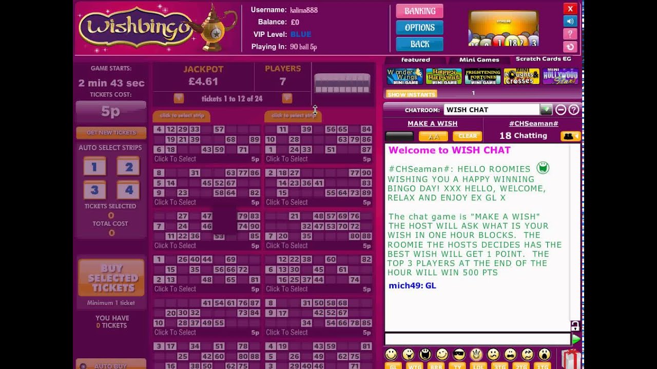 Wish Bingo Video - Get &pound;10 Free No Deposit