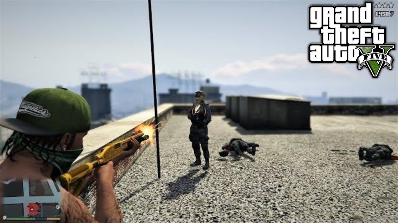GTA 5 - Franklin's FIVE STAR COP BATTLE AT HOTEL WISDAHL! (GTA V Funny Moment)