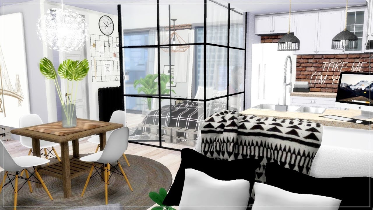 The Sims 4 | Scandinavian Studio Apartment | Speed Build | Download links