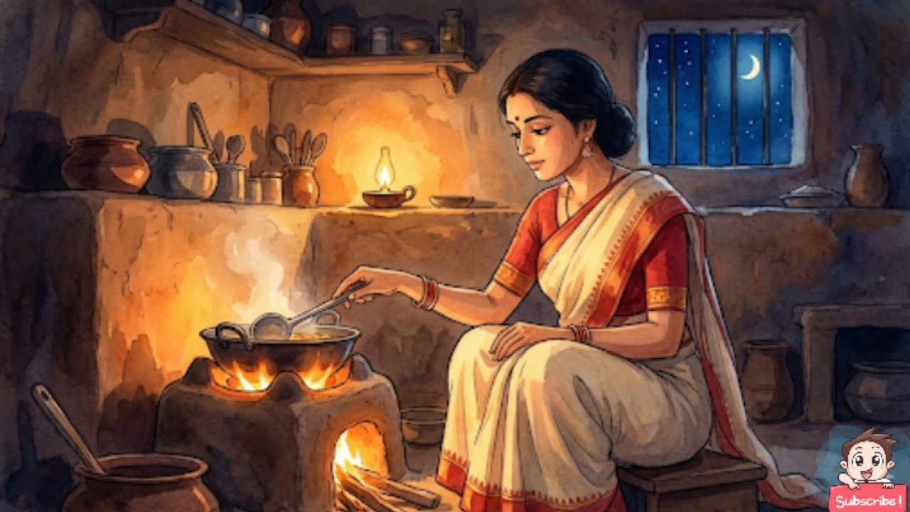 Relaxing Indian Village Life 🌿 Studio Ghibli Style Animation | Cozy Evening Routine