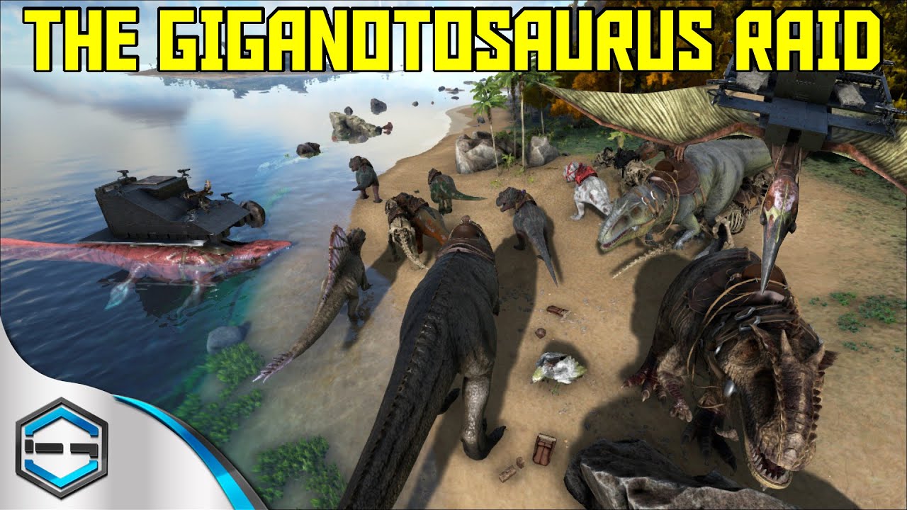 Ark Survival Evolved The Giganotosaurus Raid 3 of THEM
