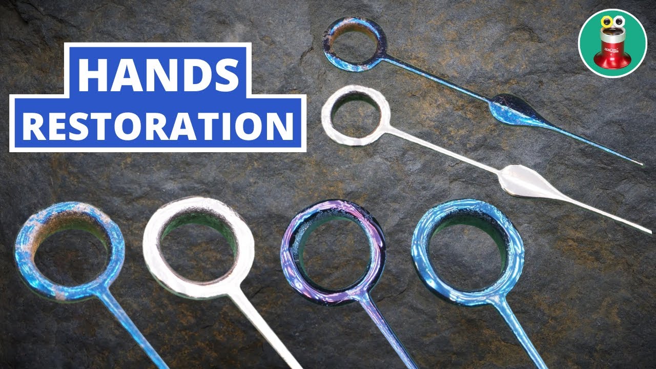 Watch Hands Restoration & Bluing - rust removal, hand polishing and bluing tutorial