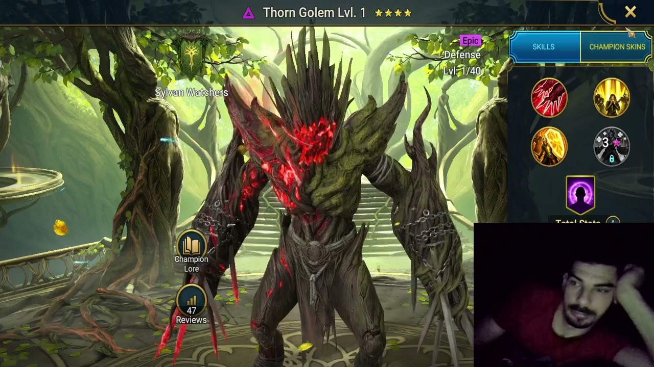 Raid shadow legends my first draw champion from  fragments Thorn Golem !