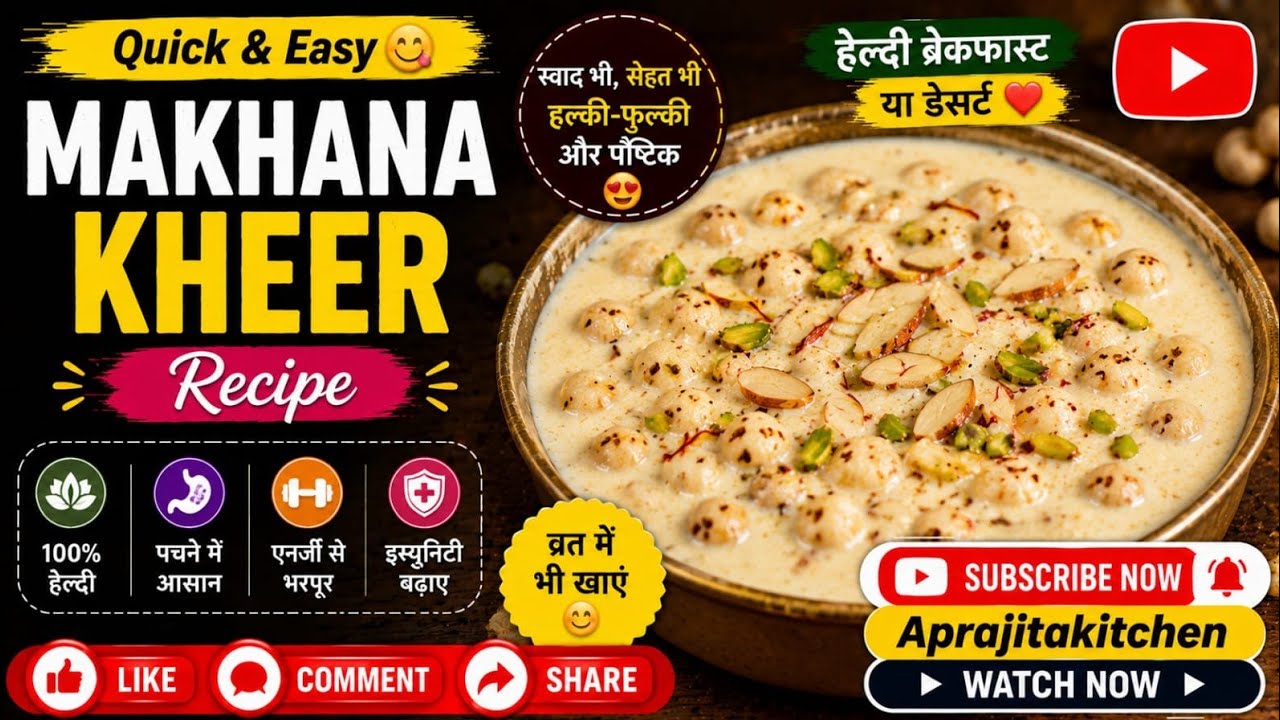 Makhana Kheer Recipe l Quick and Easy Makhane Ki Kheer Recipe l Healthy Breakfasts 