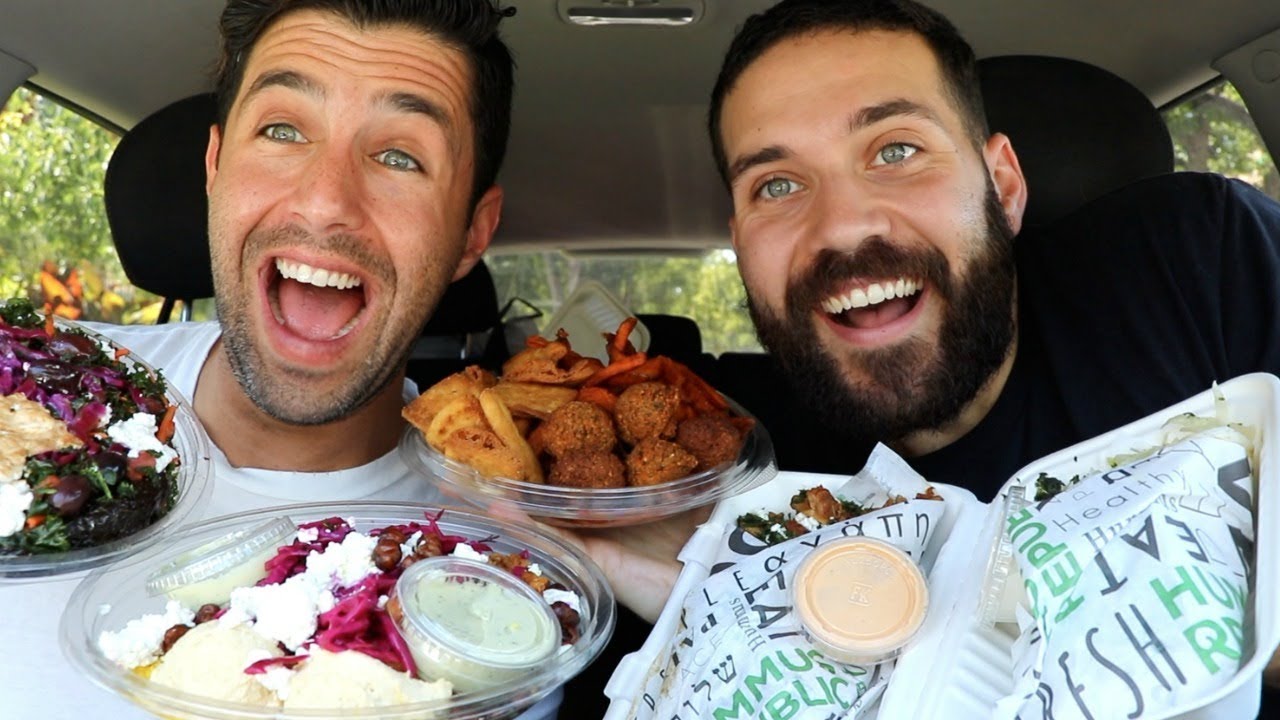 TRYING MEDITERRANEAN FOOD MUKBANG FOR FIRST TIME with JOSH PECK!!