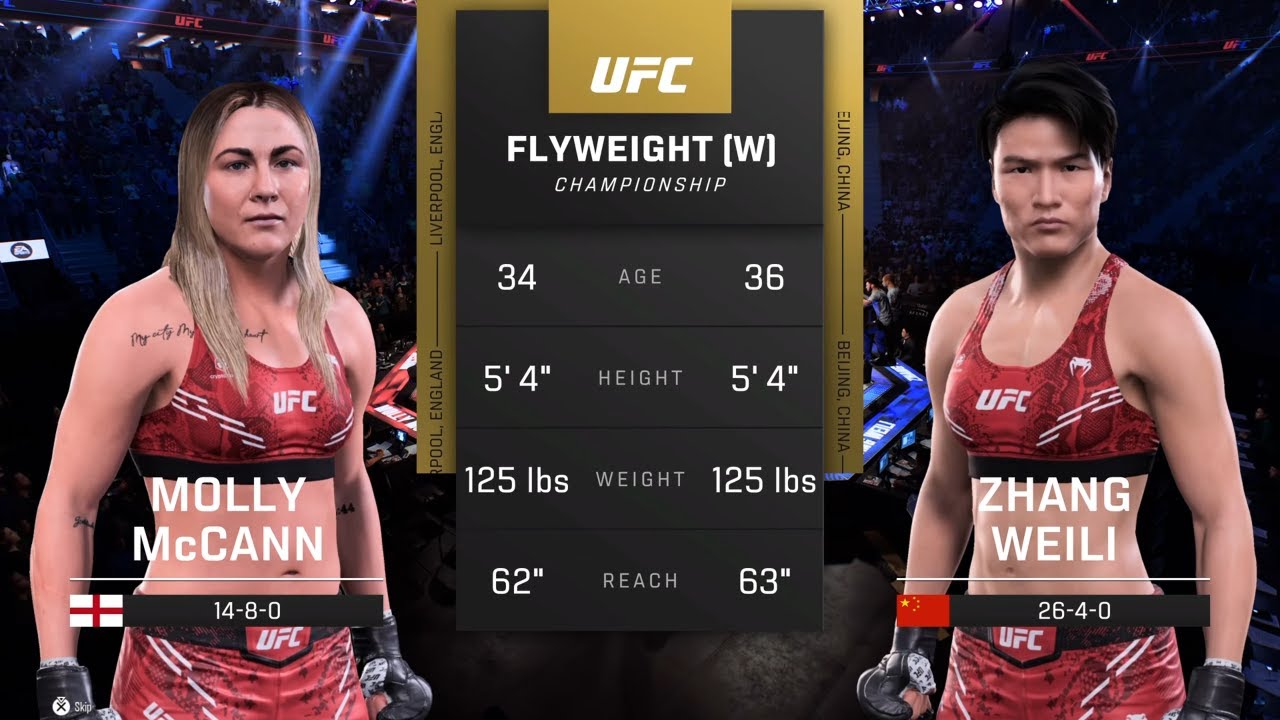EA Sports UFC 5 Gameplay Molly McCann vs Weili Zhang