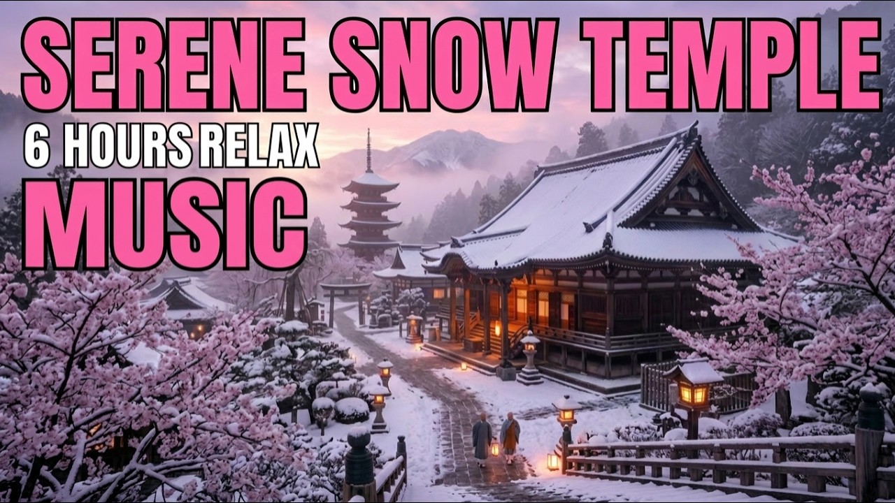 Relaxing Music ★︎ ANCIENT JAPANESE TEMPLE IN THE SNOW ★︎ 6 Hours Deep Sleep & Peace