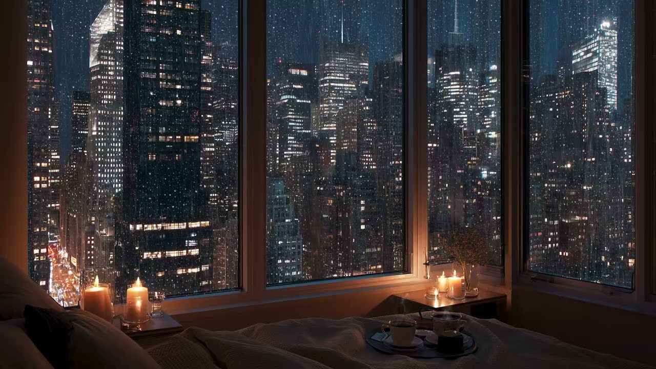 Cozy NYC Apartment in The Rain🌧️ | Relaxing City Rain Sounds for Sleeping