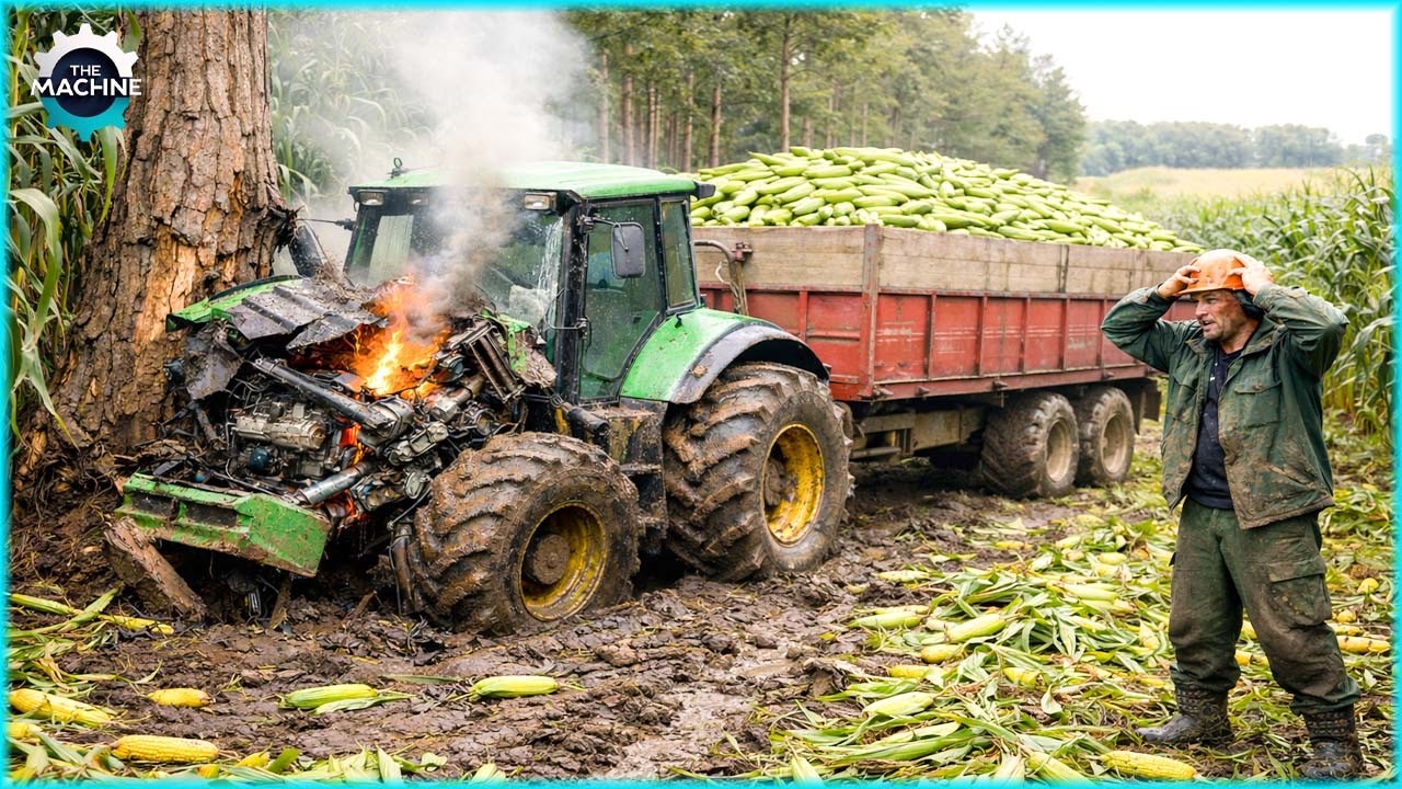 Dangerous Transport Agricultural Machinery & Transporting Corn | Heavy Machinery