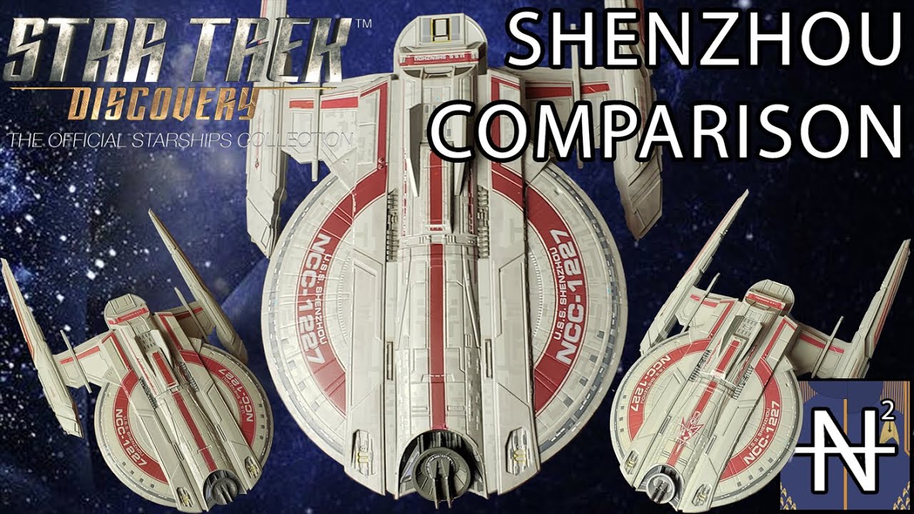 Eaglemoss Shenzhou Comparison - Star Trek Discovery Issue #1, ISS, and XL