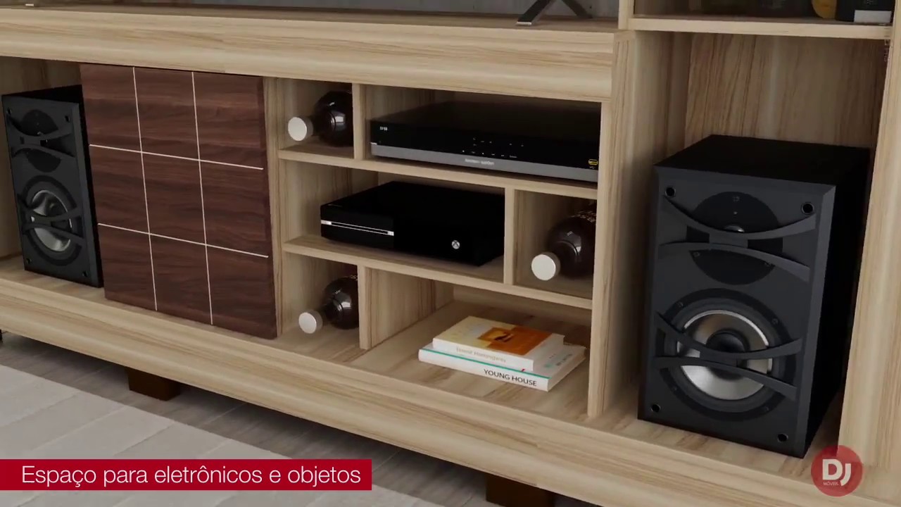 Estante com porta vidro para Tv 50