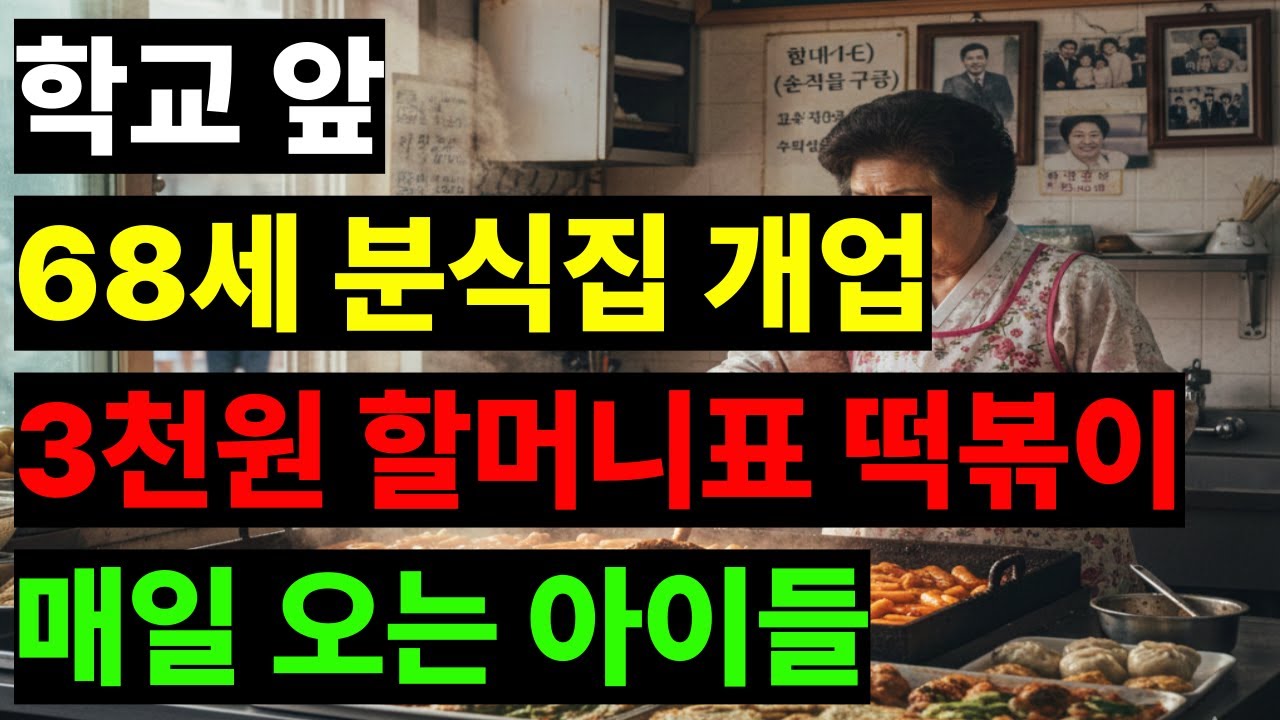 손주 학교 앞에 분식집을 열었더니 아이들이 할머니라고 부르기 시작했습니다. 68세 할머니표 떡볶이