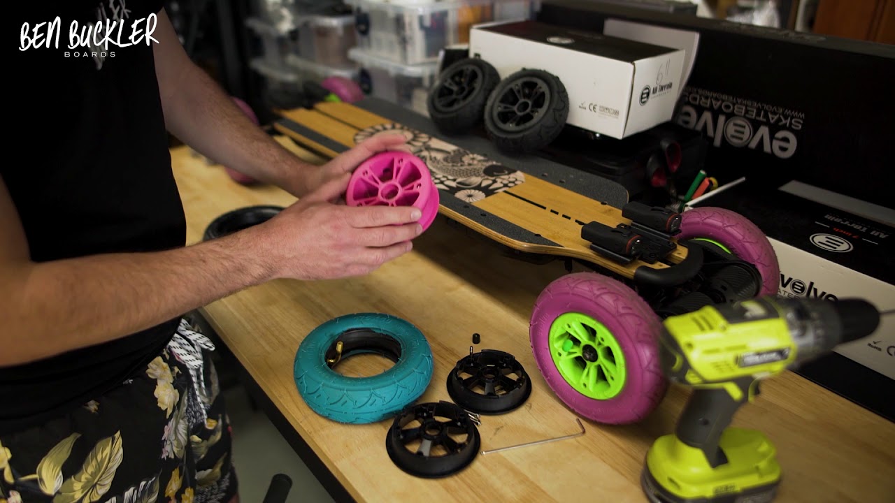 How to customise your electric skateboard all terrain tyres.