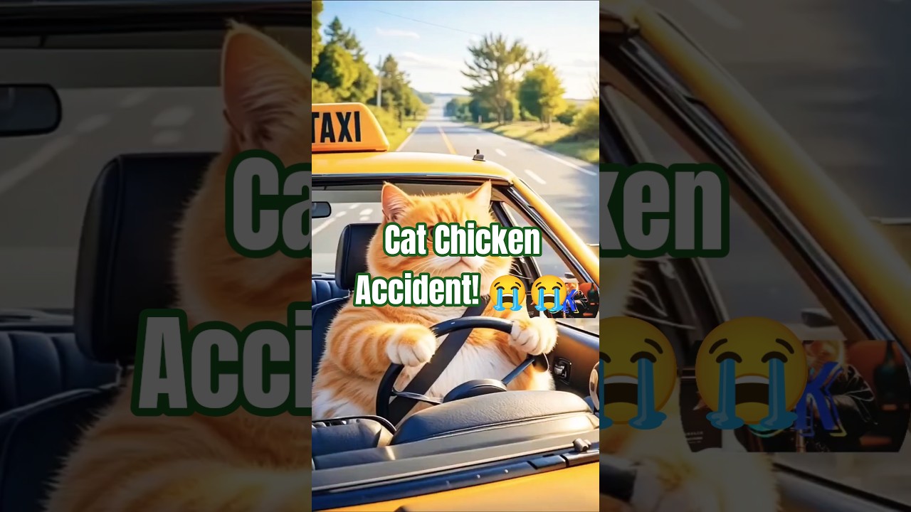😭The cat and the rooster had an accident on the road,😂🤣