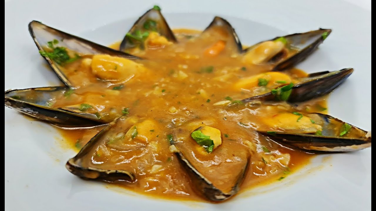 MEJILLONES EN SALSA DE TOMATE A LA MARINERA PICANTES DELICIOSOS RAPIDOS Y SENCILLOS