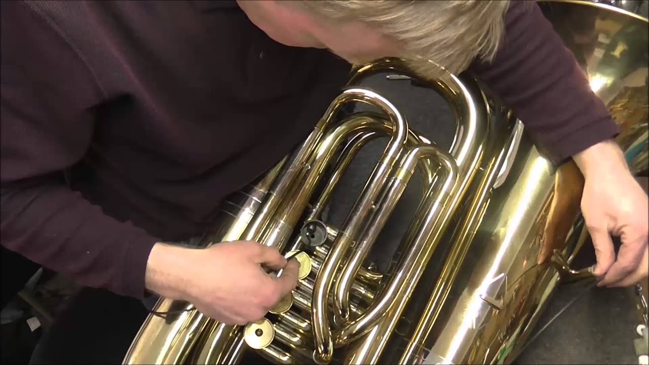 How To Remove A Leadpipe Dent: Use of Dent Cable on a Cerveny Tuba Leadpipe / Dent Removal