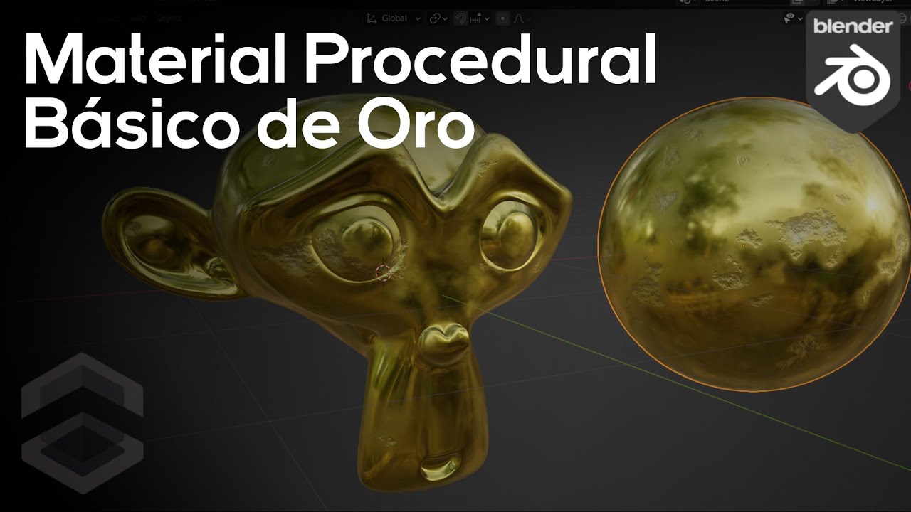 (1/3) Creación Material Oro Procedural en Blender 3.2 - Shading Nodes
