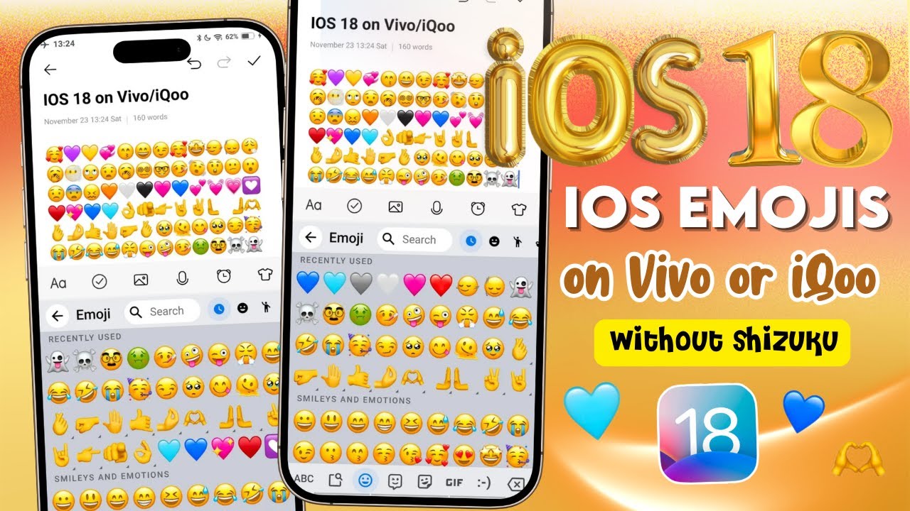 Неофициальные эмодзи iOS 18 на устройствах Vivo или iQoo (без прав Shizuku или root)