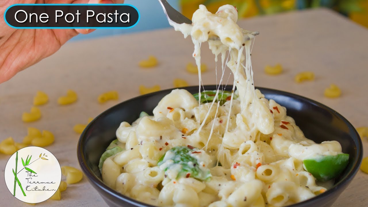 One Pot White Sauce Pasta | Cheesy White Sauce Pasta | Quick Pasta Recipe  ~ The Terrace Kitchen