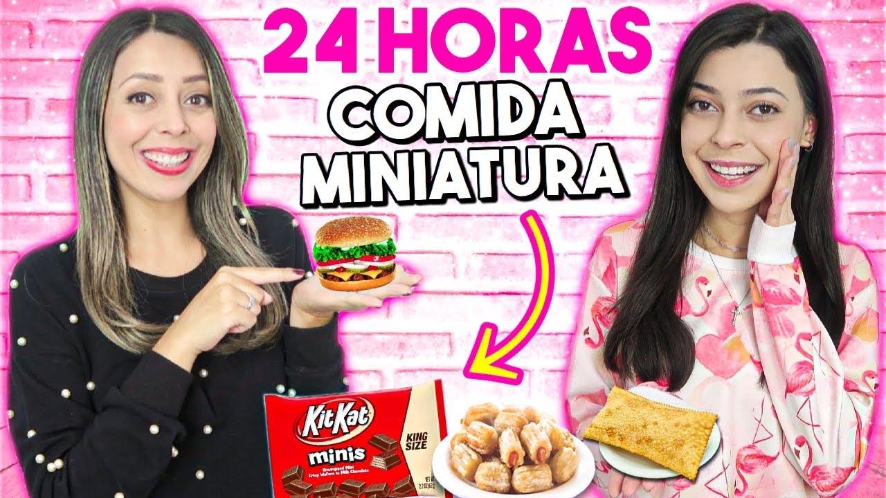 24 HORAS COMENDO COMIDAS EM MINIATURA !! 👀
