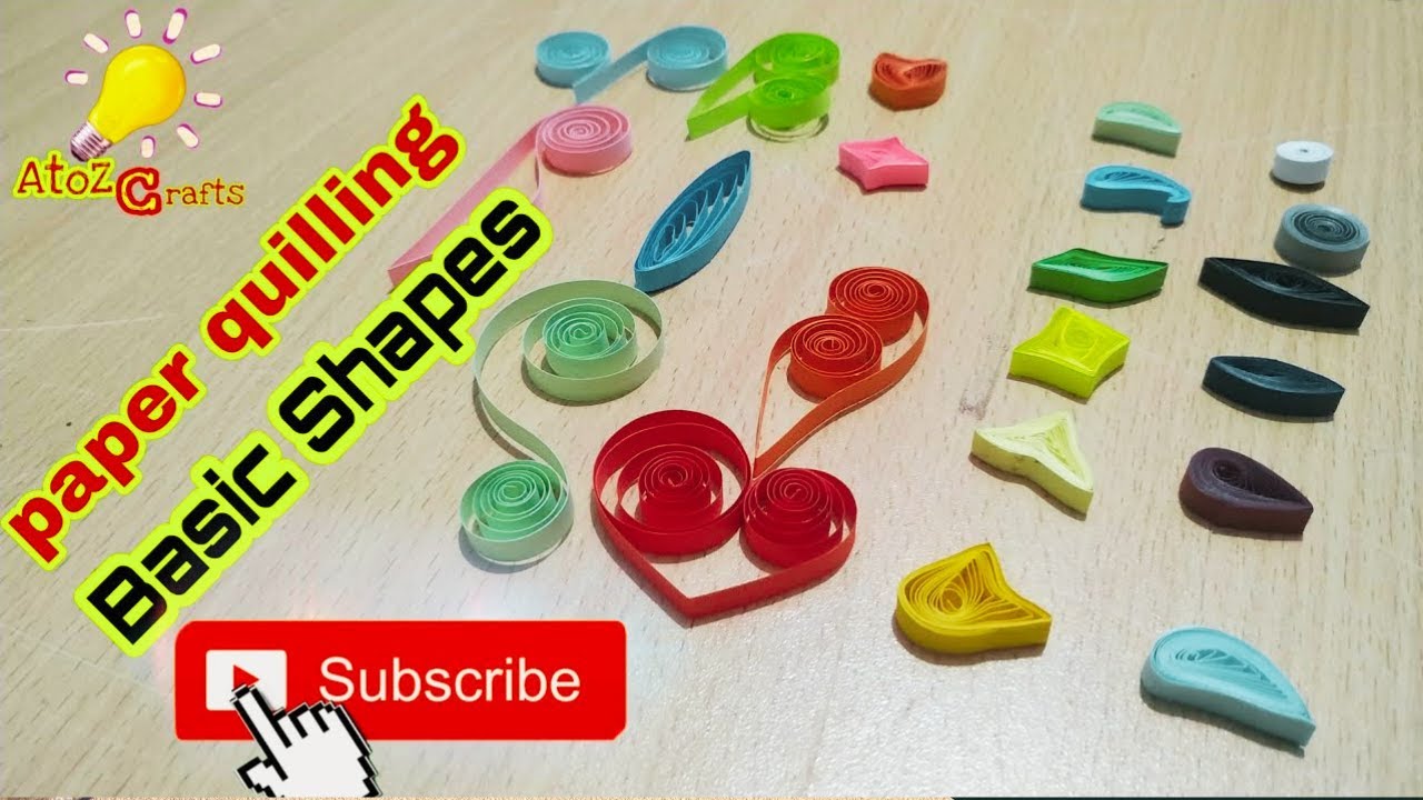 Basic quilling shapes for beginners || 20 Basic paper quilling shapes || AtoZ Crafts