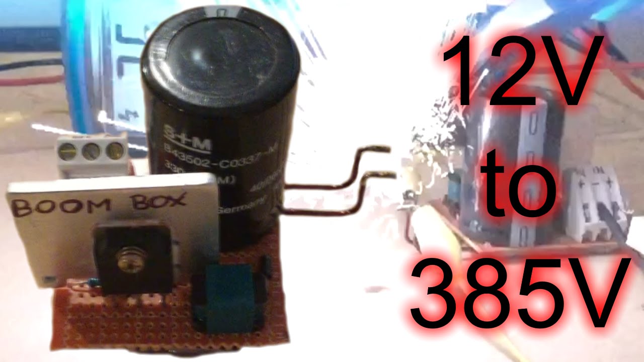 555 Mega Boost Converter. 12V to 385V DC. Huge sparks.