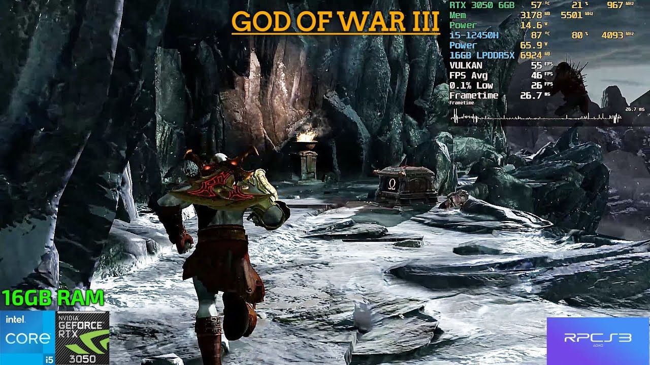 God of War III (RPCS3) Gameplay - i5-12450H, RTX 3050 6GB, 16GB RAM!