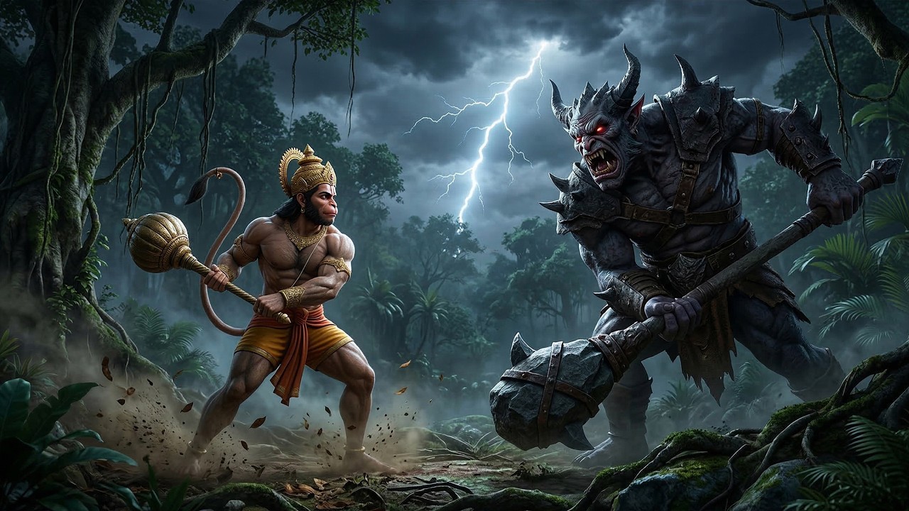 हनुमान जी की शक्ति से कांप उठा राक्षस 😱 | Hanuman Ji vs Demon Battle | Powerful Story