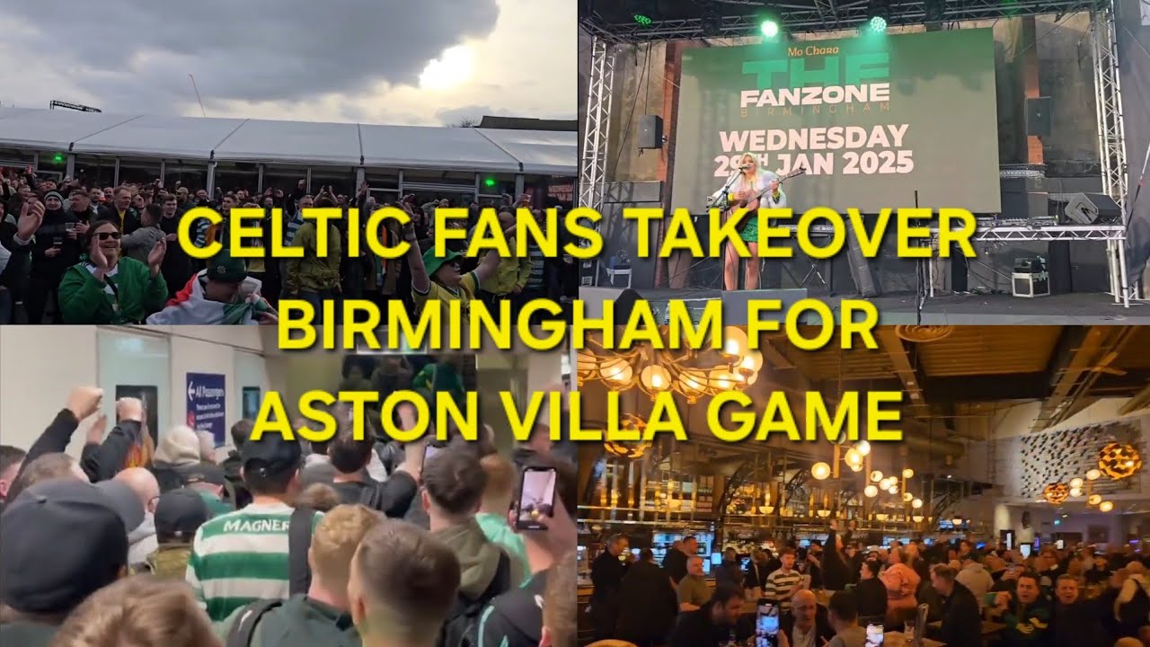 Celtic Fans Takeover Birmingham For Aston Villa Champions League Game
