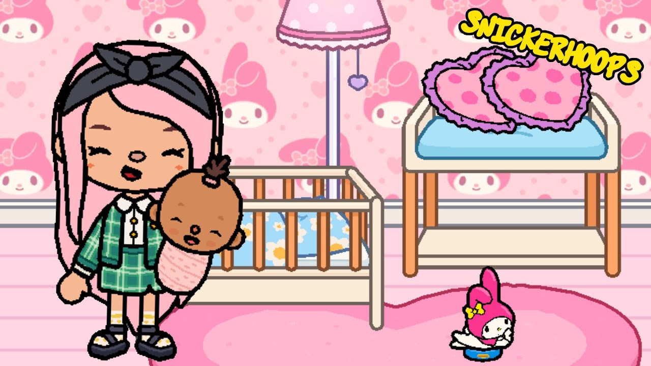 Snickerhoops Decorates Baby Mia's Room | Toca Life World Games to Play | Sparklies Gaming