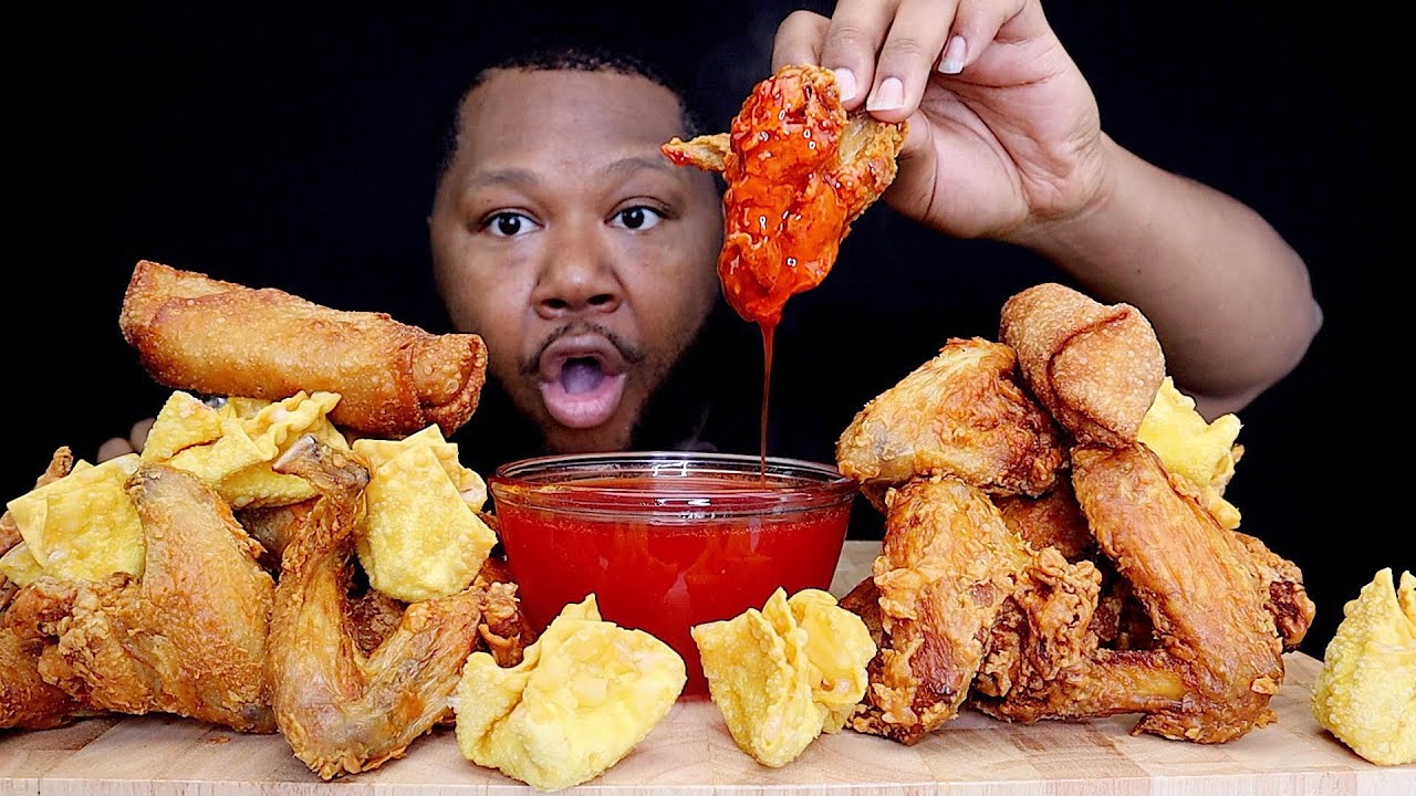 FRIED CHICKEN WINGS MUKBANG | Chinese chicken wings w/ sweet and sour sauce