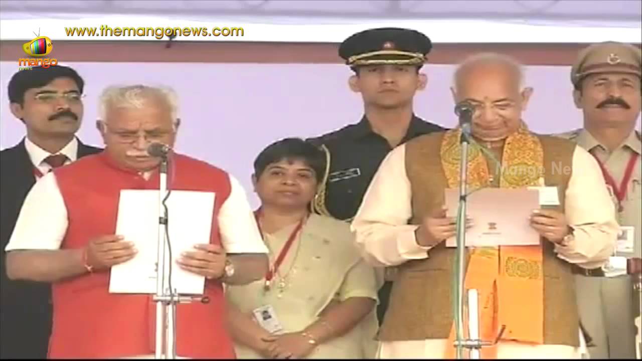 Manohar Lal Khattar swears-in as Haryana CM in presence of PM Modi