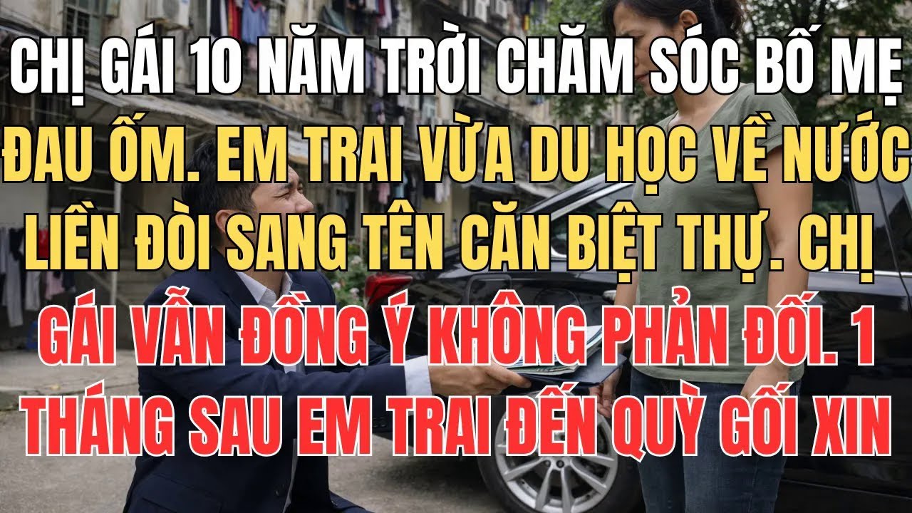 Người Chị Hy Sinh 10 Năm Chăm Sóc Cha Mẹ, Em Trai Vừa Du Học Về Liền Đòi Sang Tên Căn Nhà