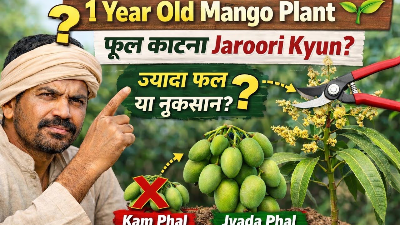 1 Year Old Mango Plant , bor Cutting Kyun Zaroori Hai?  | Mango Farming Complete Guide # Tapifarmer