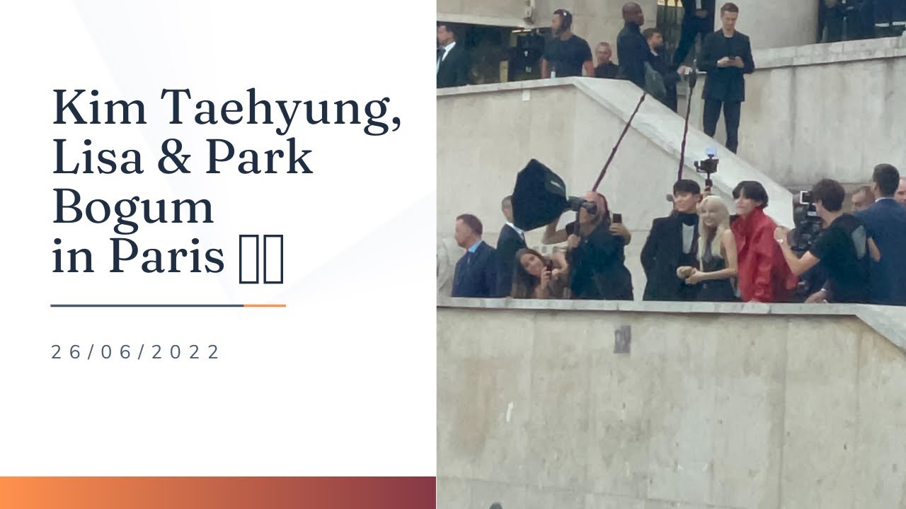 Kim Taehyung, Lisa and Park Bogum at Celine Fashion Show in Paris