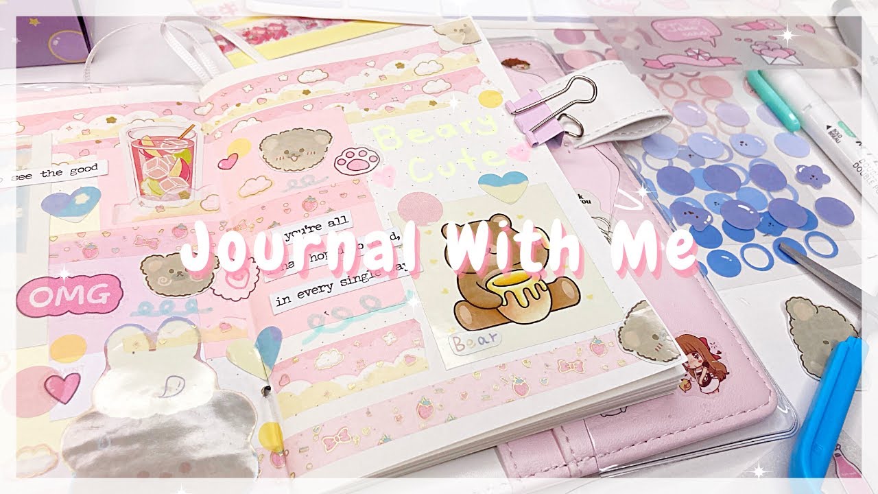 🐻 Cute Kawaii Bear Journal Spread! | ASMR Journal With Me ✨ (Cute Kawaii Theme)