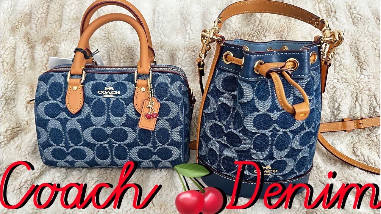 Coach Denim 🍒Mini Bucket & Rowan #coach #trending #dollartree #fashiontrends #bag #cherry #cute