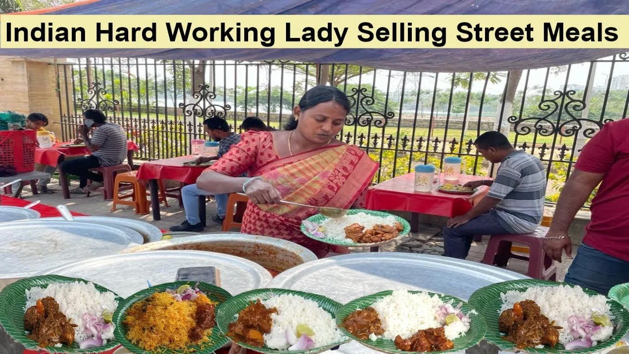 Cheapest Roadside Unlimited Non Veg Meals | Hard Working Women Selling Street Food #streetfood