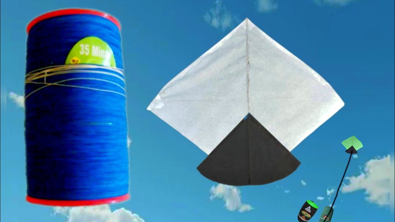 How To Make A Kite With Plastic Bag & Broom Sticks | Kite banane ka tarika