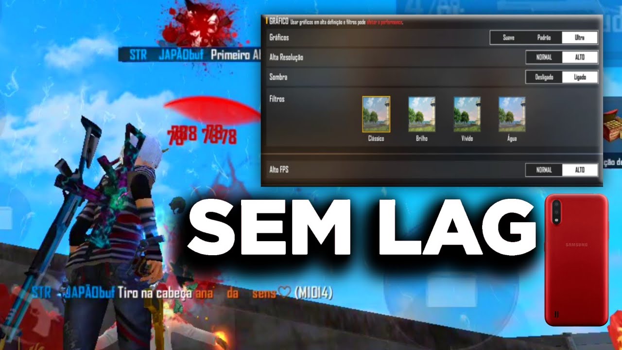 COMO TIRAR O LAG DO GALAXY A01 NO FREE FIRE